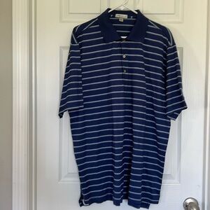 NWOT Peter Millar men’s navy striped polo shirt